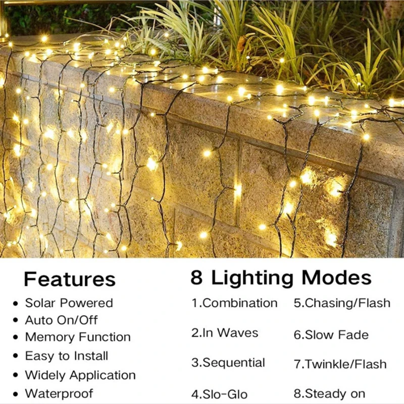 Fairy Lights LED String Garland - Waterproof Outdoor & Indoor Christmas Decoration for Tree, Garden, Wedding, and Party
