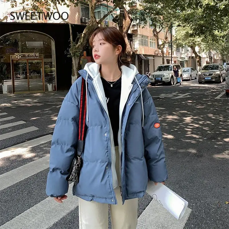 Winter Jacket Women Overcoat Thick Down Cotton Padded Short Parkas Mujer  Casual Hooded Bubble Coat Female Fashion Tide