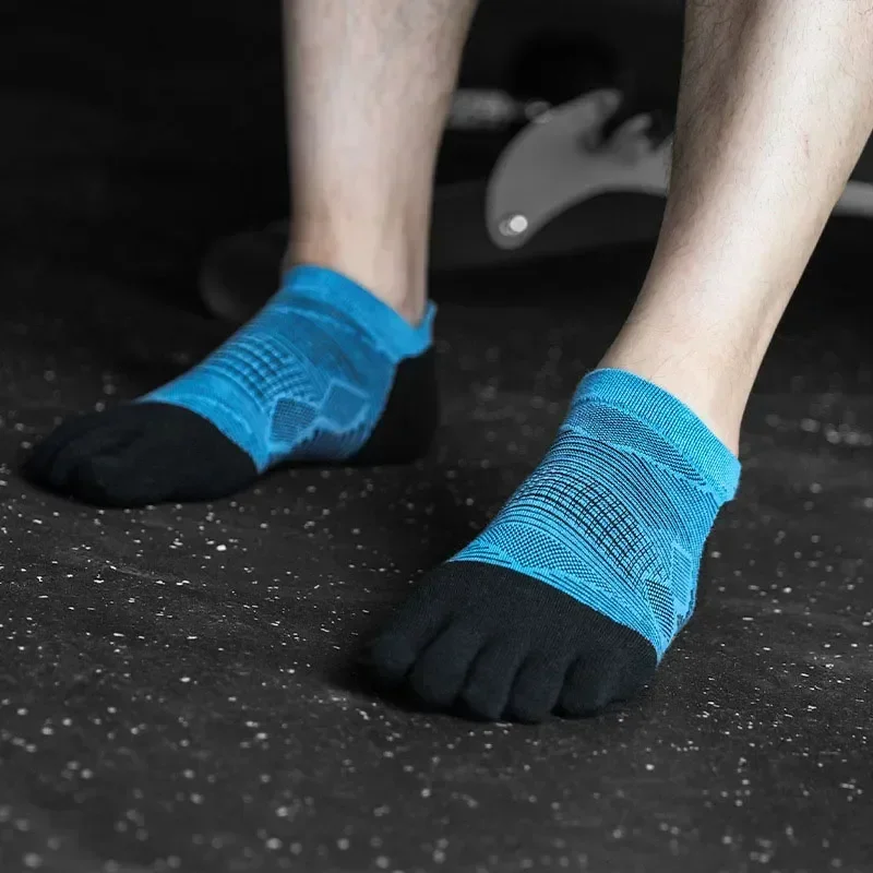 

Быстросъемные спортивные короткие дышащие поглощающие Пот Мужские носки для марафона с пятью сухими уличными пальцами женские носки для бега