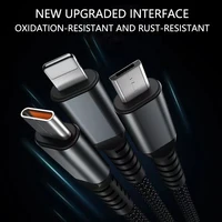 100 Вт сверхбыстрая зарядка USB C Тип 3 в 1 Кабель для передачи данных с подсветкой для IPhone Samsung Xiaomi Huawei Шнуры для быстрой зарядки — изображение 3