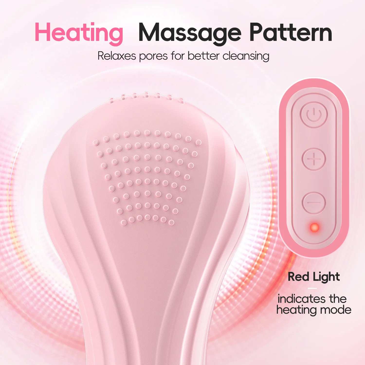 Silicone Electric Facial Cleansing Brush 6 Speeds Heat application Waterproof Deep Pore Cleanse Skin Cleansing Device Portable facial cleansing brush