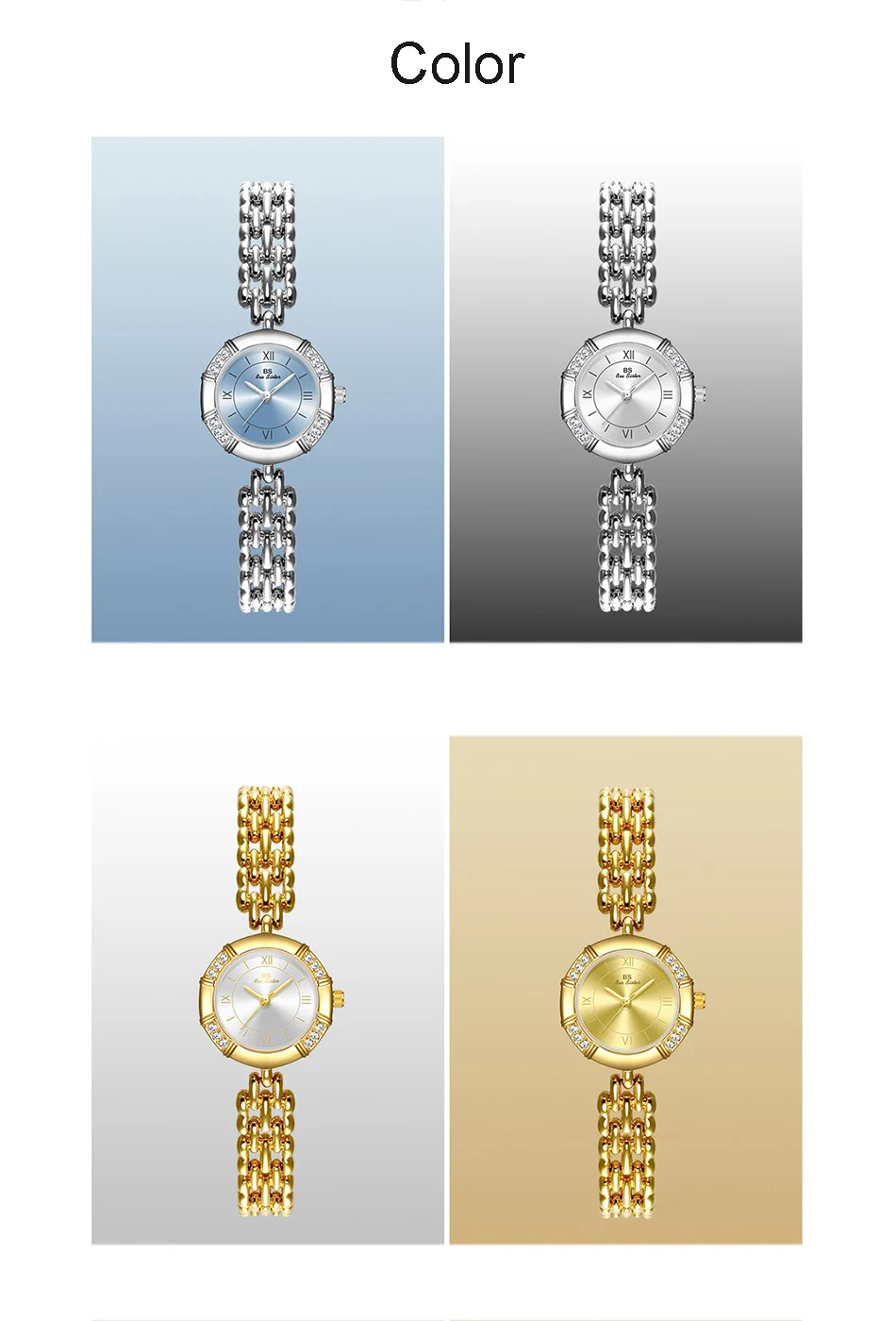 Frauen Uhr Vintage Gold Römische Ziffer Achteck Uhr Mode Luxus Quarz Damen Kleid Uhren Strass Armband Uhr Geschenk – Detail 9