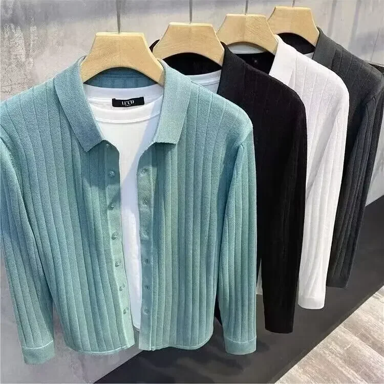 남성용 트렌디 캐주얼 스웨터, 니트 탑, 따뜻한 재킷, 가디건, 가을, 겨울