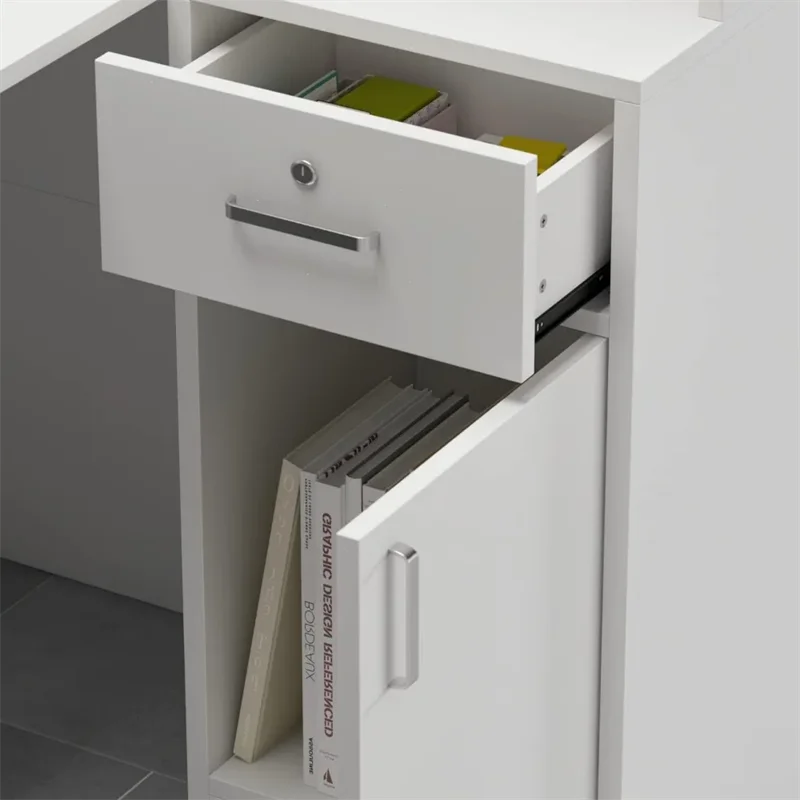 Reception Desk,with Counter Drawers & Storage Shelves,for Salon Reception Room Checkout Office, Front Desk Coun