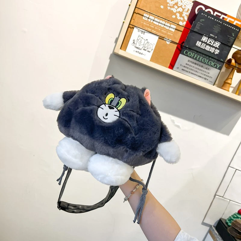 Girl Plush Bag Handbag Single Shoulder Bag Drawstring Cartoon Doll Storage