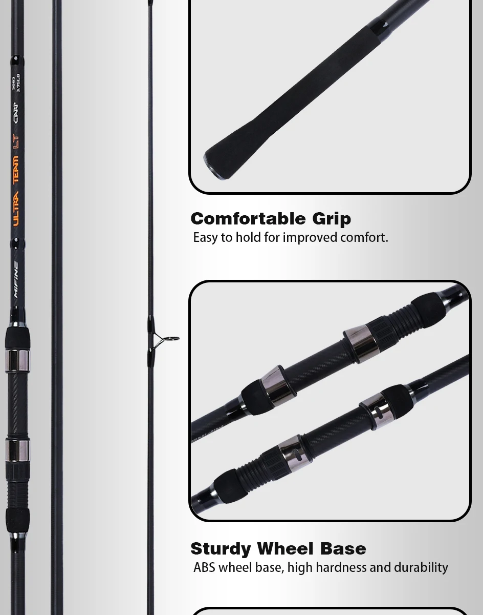 MIFINE ULTRA TEAM LT CARP Spinnruten XH 24T Carbon 3,75LB 3,6M/3,9M Lange Surfcasting-Angelruten für Süß- und Salzwasser – Detail 7