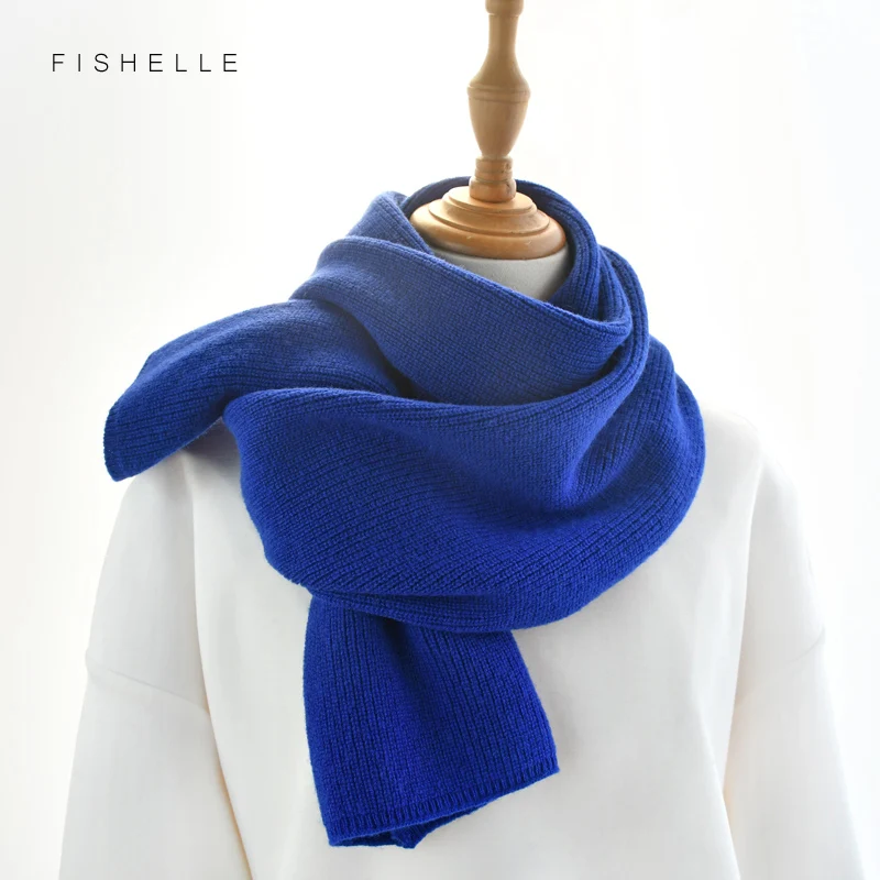 Sciarpe lavorate a maglia in cashmere di lusso con sistema blu