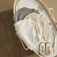ma&baby 0-3Y Newborn Infant Toddler Baby Boy Girl Sweaters Knit Button Long Sleeve Soft Tops Pullover Fall Winter Clothing 2
