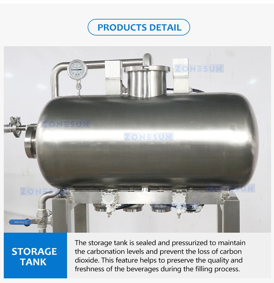 ZONESUN ZS-CF4A Semi-automatic Carbonated Drinks Liquid Mixing and Filling Machine