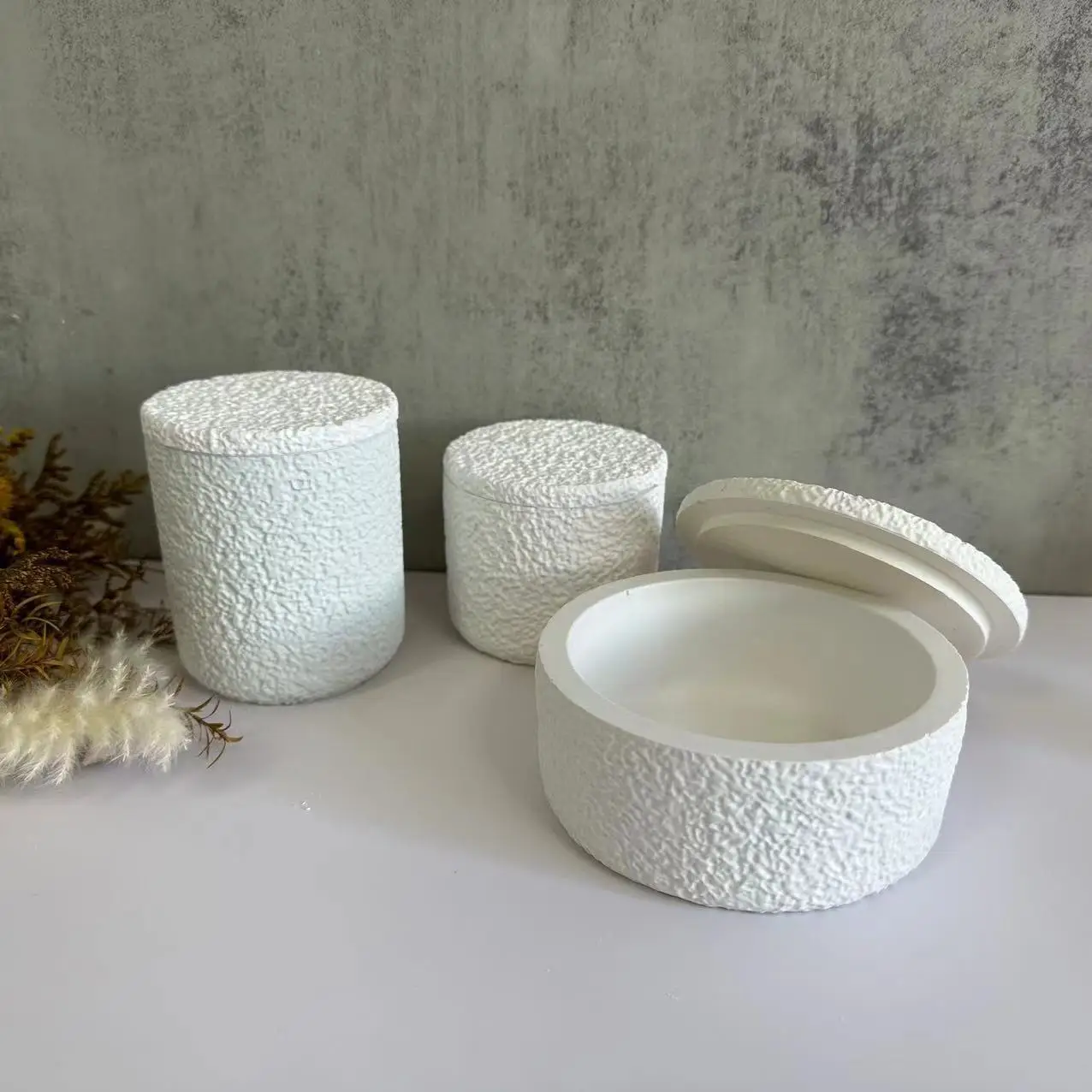 Lava Pattern Silicone Mold for Candle Cup with Lid & Textured Storage Jar