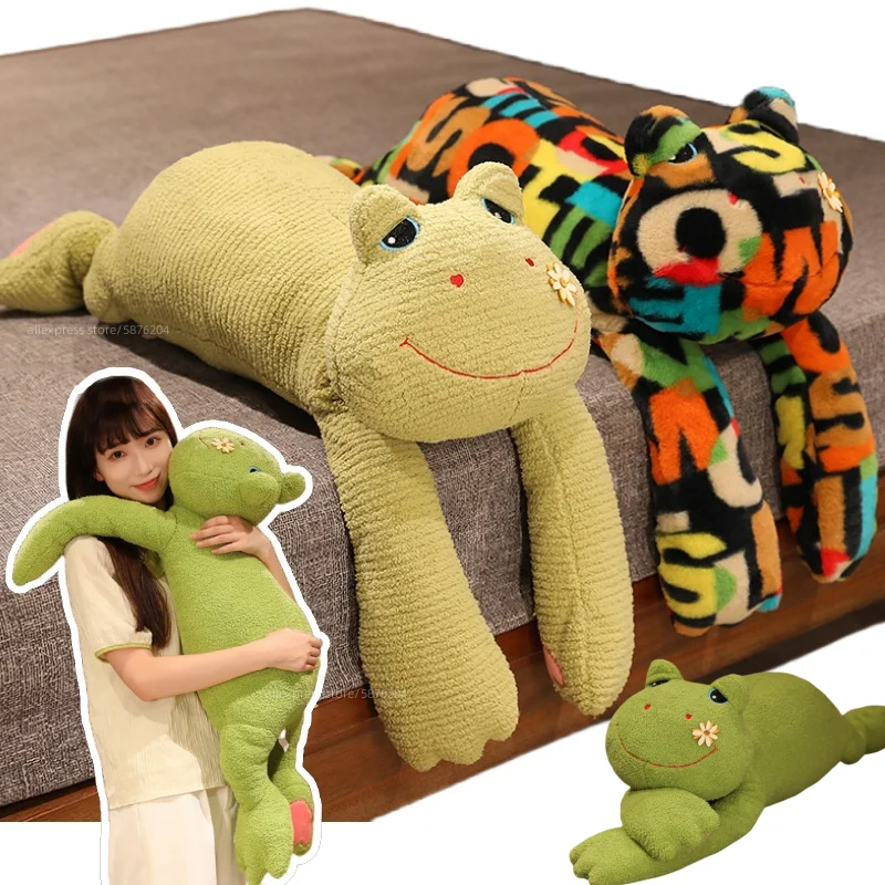 1M Giant Long Arms Frog Plush Toy Throw Pillow Stuffed Green Frogs School  Nap Sleep Pillow Boyfriend Hug Cushion for Girl Gift