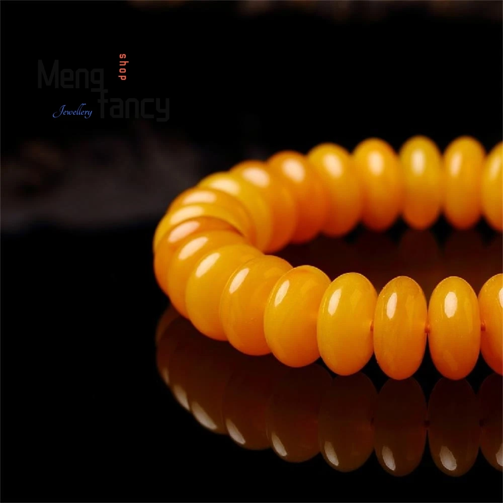 Natural Beeswax Amber Chicken oil yellow Bracelet Simple Personalized Exquisite Fashion Luxury Jewelry Best Selling Holiday Gift
