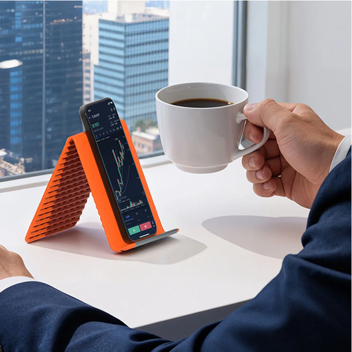 Supporto per Telefono Pieghevole in Silicone, Regolabile a Più Angoli, Compatibile con iPhone, Samsung e Tutti i Cellulari - immagine 6