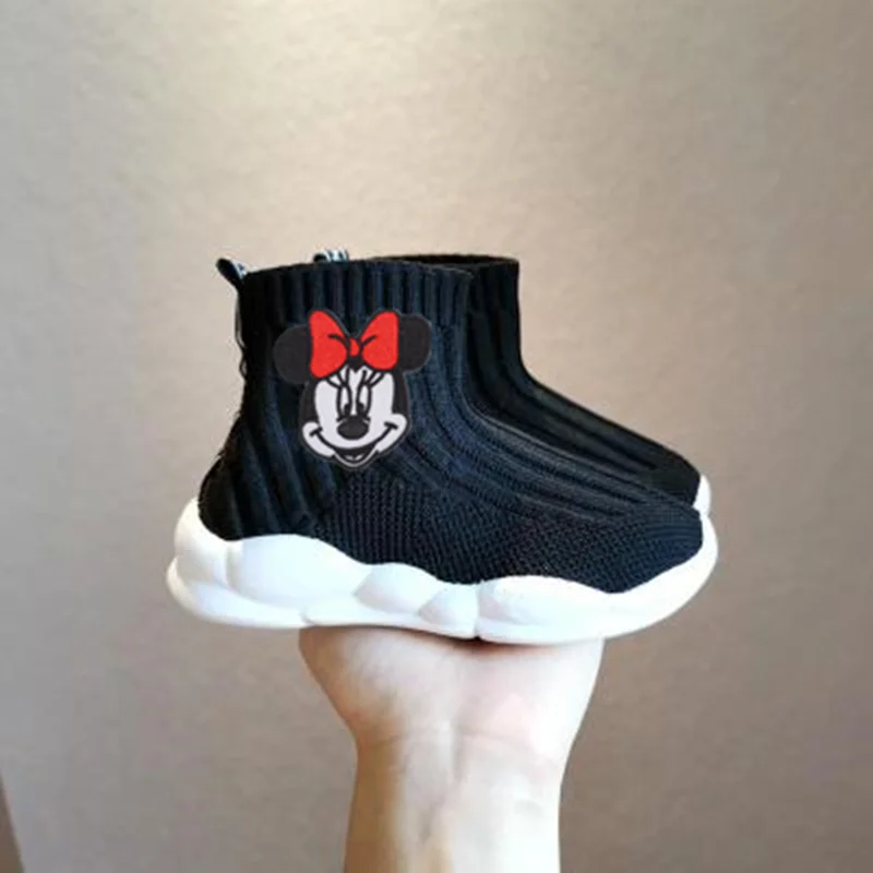 Disney Mickey mouse cartoon winter baby cotton shoes cartoon Minnie warm boys and girls casual shoes baby shoes