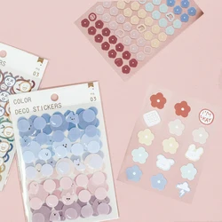 3Sheets/Pack Stationery Stickers Cute Aesthetic Scrapbook Sticker Self Adhesive For Decorat Material Album Diary School Supplies