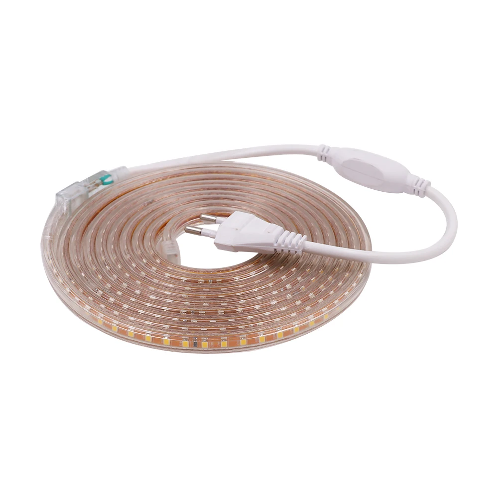 AC 220V LED 스트립 방수 120Leds/M 백색광 실내외 장 유연한 리본 스트립 조명