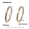 New Stainless Steel Roman Numeral Zircon Gold Plated Bracelet, Classic O Shape Women's Bracelet, Wedding Party Jewelry 6