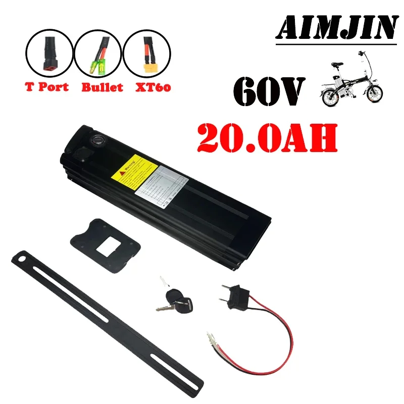 

Metal E Bicycle Battery Case 60V 20ah Silver Fish Electric Bike Aluminum Housing Bottom Ebike Batteria Box