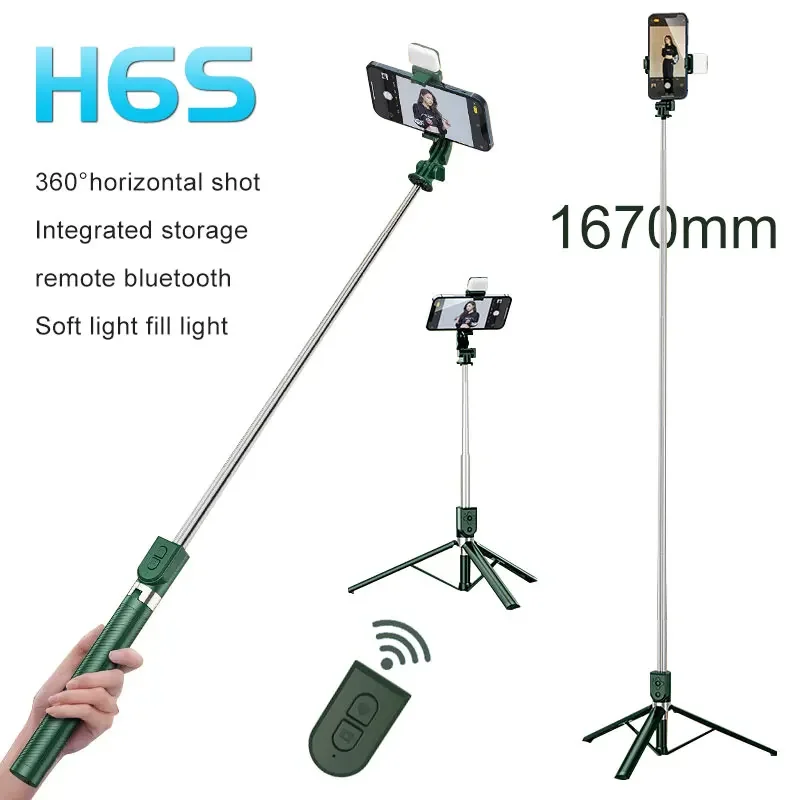 Xiaomi Wireless Telescopico Selfie Stick Bluetooth Treppiede Pieghevole Per Live Photo Streaming Con Luce Di Riempimento Telecomando Shutte