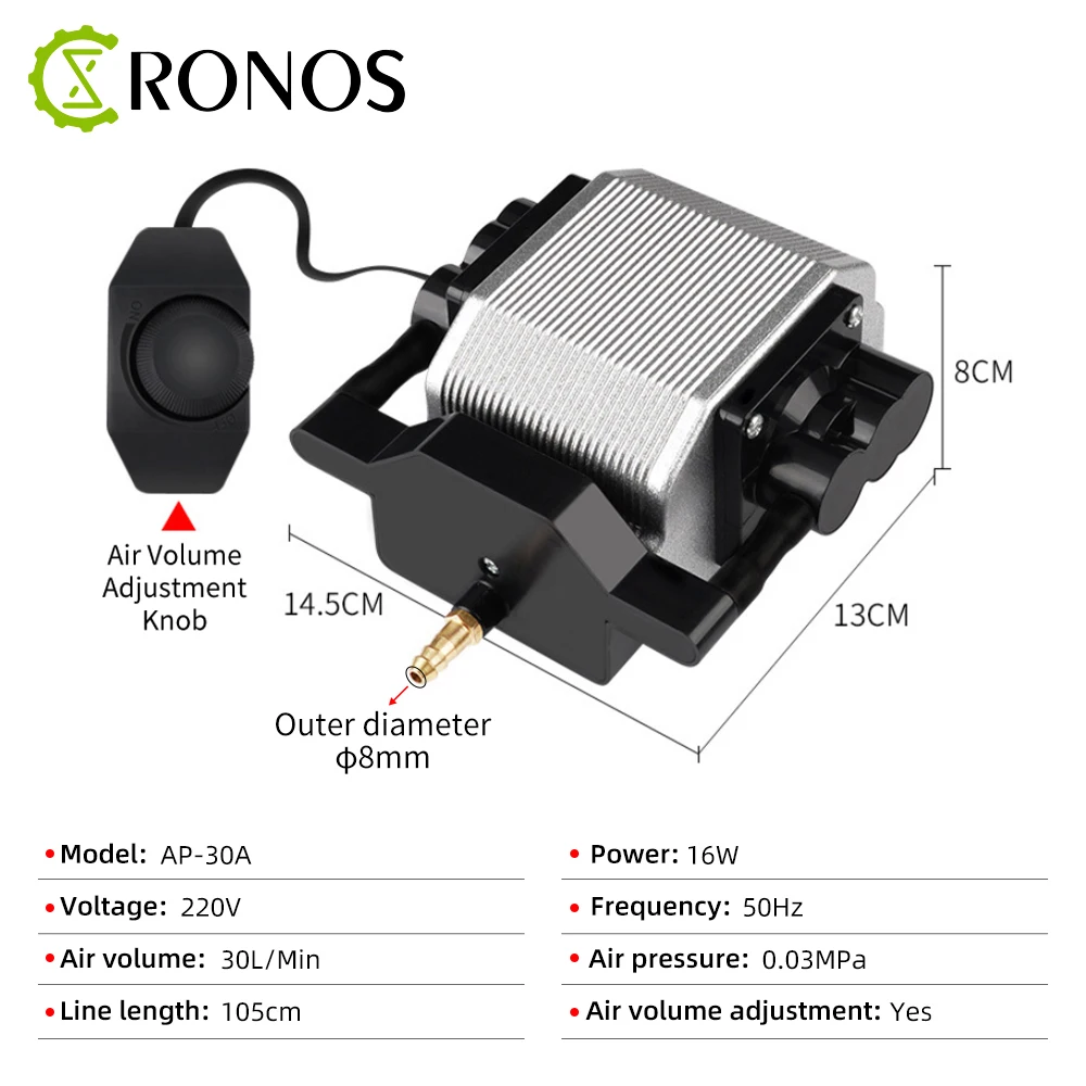 220V 40W 80L/Min 0.03MPa Laser Air Assist Pump Air Compressor For Laser Adjustable Speed Low Noise Low Vibration Stable Output