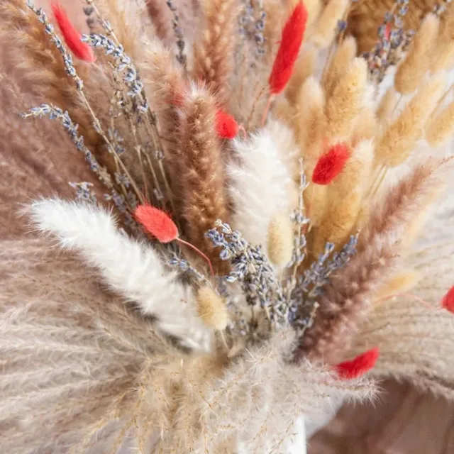 Natural Pampas Lavender Dried Artificial Flower Bouquet