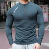 Men's Fitness Sports T-shirt Running Compression Tops Muscle Fit Shirts Long Sleeve Sweatshirt Jogging Breathable Activewear