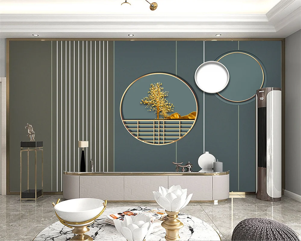 beibehang Custom Modern New Moisture Resistant Silky Geometric Bedroom Living Room Background Wallpaper papier peint beibehang custom wallpaper new chinese style modern light luxury abstract ink landscape landscape wall painting papier peint