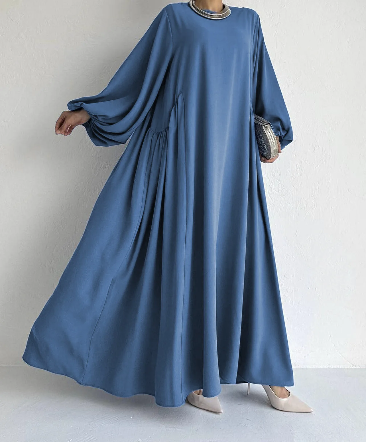 Ramadán nuevo Dubai sólido ropa sencilla batas vestido musulmán