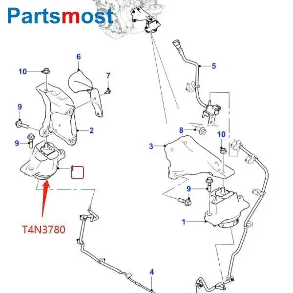 Front 2.0L Petrol Diesel AJ200P Engine Mount For JAGUAR XE X760 2015 Mounting Torque Strut T4N3780 T4N3784 T4N13011
