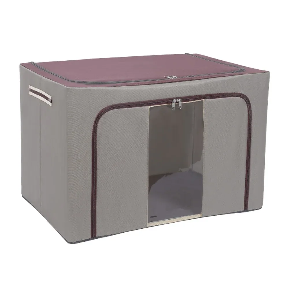 Large Capacity Clothes Storage Box Foldable Oxford Cloth Dustproof Storage Box with Zipper Wardrobe Organizer Household Items 3