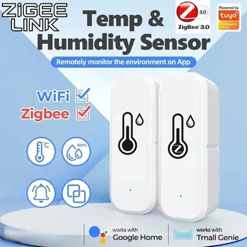 Powered by Tuya Thermometer Zigbee 3.0/Wifi Smart Temperature Humidity Sensor APP Smart Home Security Work With Google Home 1