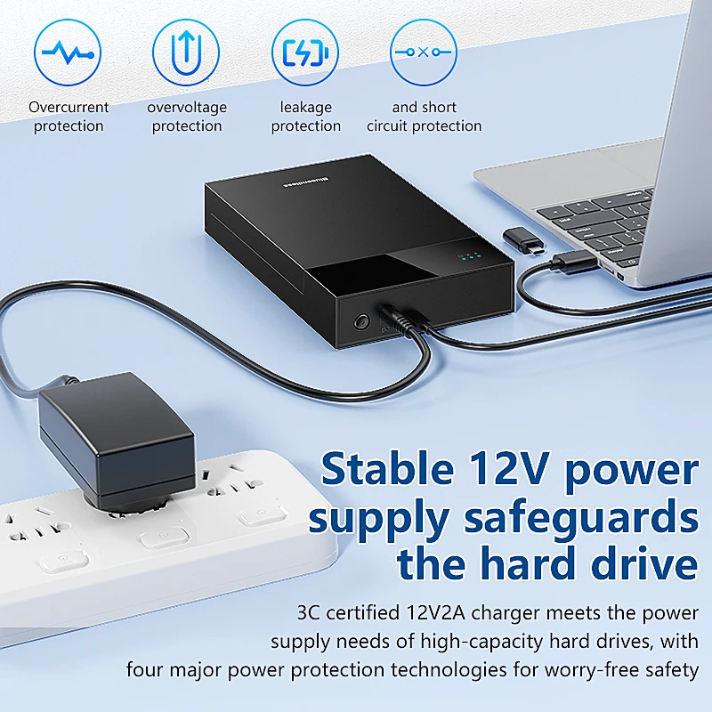 Blueendless External HDD Case 2.5/3. 5 HDD/SSD box support 20TB type C to SATA Adapter tool free Hard disk drive enclosure external hard drive case ssd enclosure hard drive enclosure hard disk case external hard drive box hdd case enclosure hard drive adapter ssd adapter