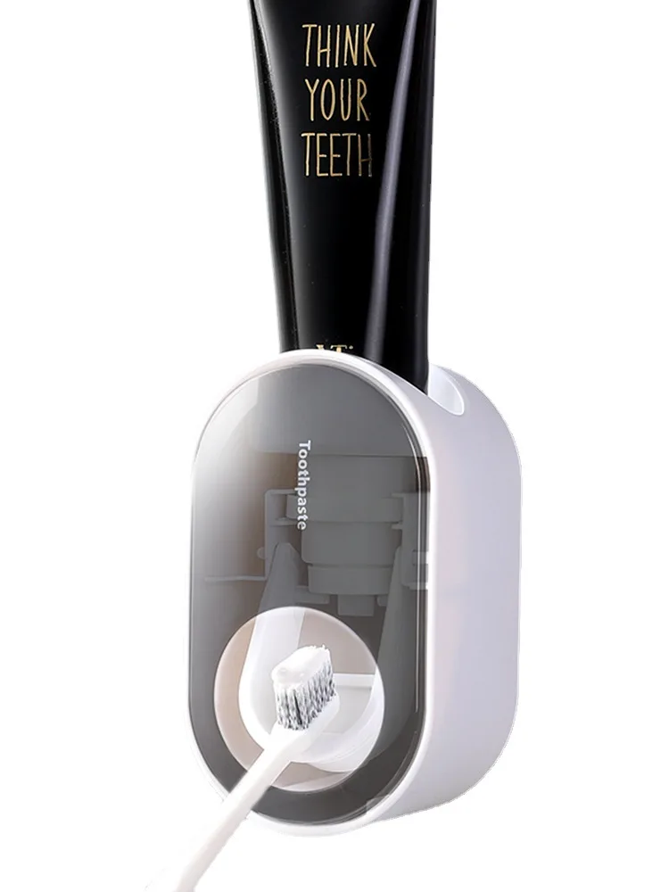 Automatic Toothpaste Dispenser Wall Mount Bathroom Accessories Waterproof Toothpaste Squeezer Toothbrush Holder
