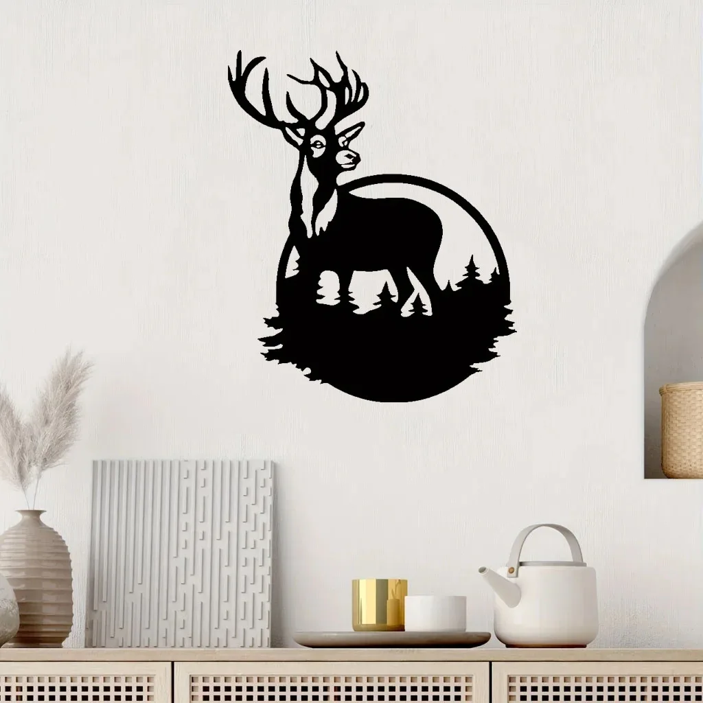 

Metal Deer Art Wall Decor, Forest Deer Metal Wall Decor, Metal Forest Deer Sign Forest Sign Decor Wall Hanging Gift
