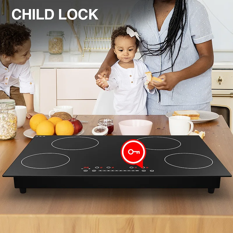 Description Picture 2 of itemMulti-head Four-head Induction Cooker Embedded Commercial Electric Ceramic High-power Heating Furnace English Wholesale