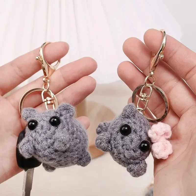 Hamster Keychain FRGITYGIFT Cute Sad Hamster Keyring, Kawaii Sad