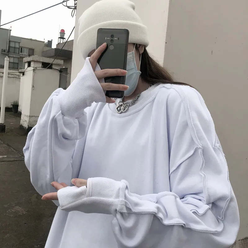 Sweater Round Neck Long-sleeved Warm Loose Women Korean Women Casual Loose Long-sleeved Sweater Pullover Winter Clothes Women