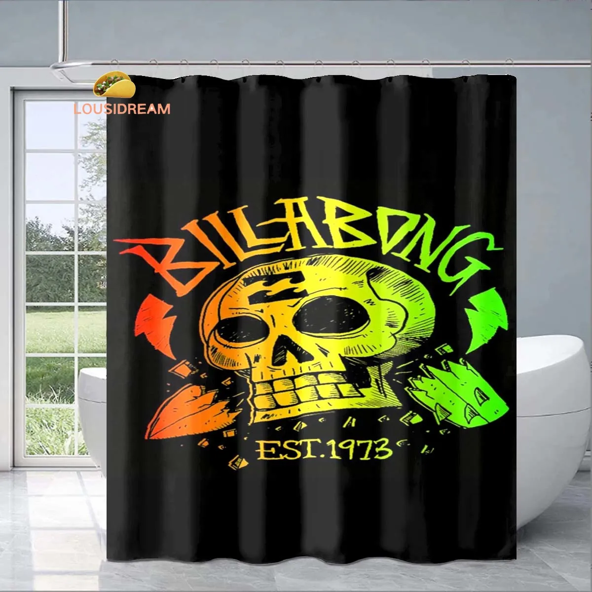 

B-Billabong Logo Exquisite Shower Curtain Fashionable Decorative Gift for Adult Children's Bathroom Waterproof and Mildew-proof