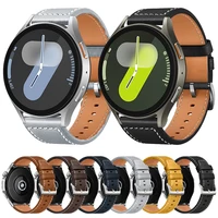 Leather Watch 20 22mm Strap For Samsung Galaxy Watch 7/6/5/4 44mm 40mm Bracelet Watch 6 4 Classic Gear S3 Replacement Soft Band