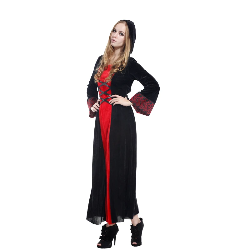 Halloween Costume Adult Woman Queen Dress Witch Easter Vampire Bride Death Witch Cosplay Costumes Retro Court Dresses