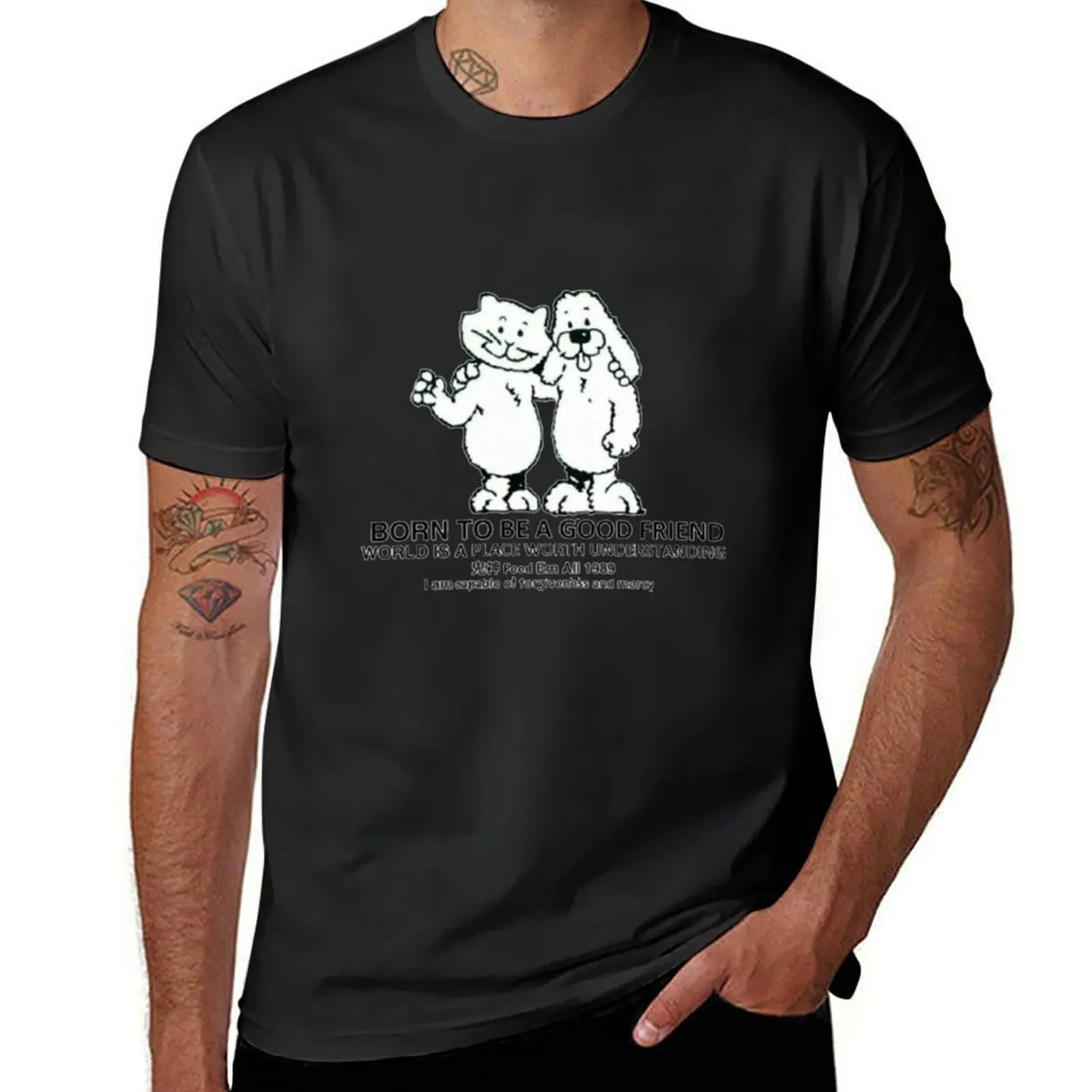 Born to be a good friend T-Shirt animal prinfor boys hippie clothes Short sleeve tee mens graphic t-shirts