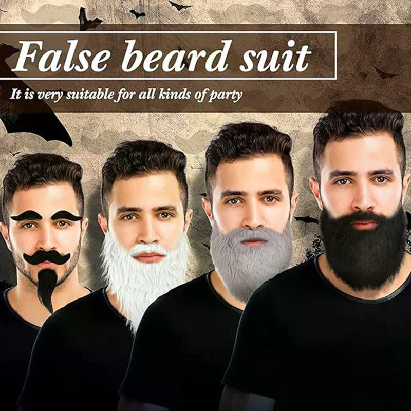 Fake Beard Dress Up With Elastic Rope Facial Hair Cosplay Fake Mustache For Stage Performance Holiday Masquerade Festive