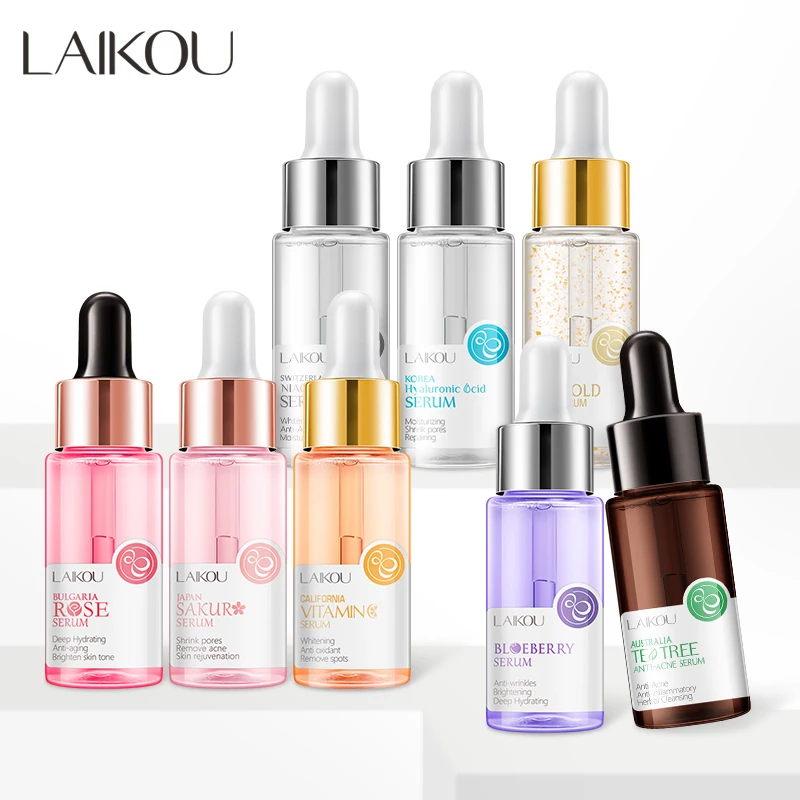 8pcs Laikou Serum 17ml Japan Sakura Essence Antiaging Pure 24k Gold