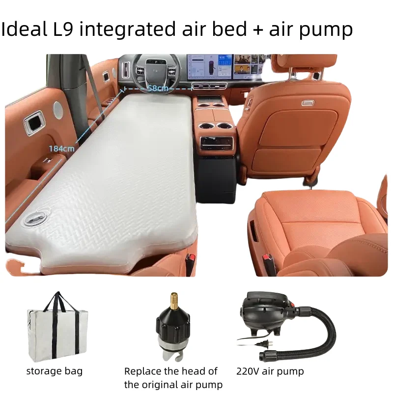 Car Inflatable Mattress for LI AUTO L9 Foldable Portable External Inflation Pump Car Inflatable Mattress for Road Trip Camping