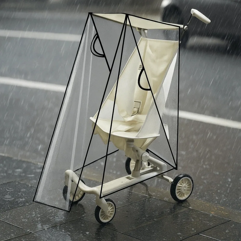 Transparent Baby Umbrella Stroller Rainproof Cover Waterproof Travel Pocket Stroller Rain Cover Nobstructed View