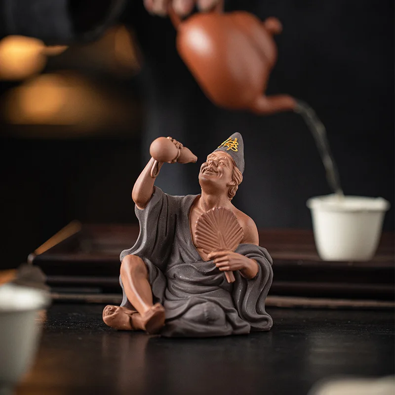 Drunken Jigong Buddha Ornaments, Ceramic Figure Statue, Dragon Subduing Arhat Zen, Home, Shelf, Desktop Decoration