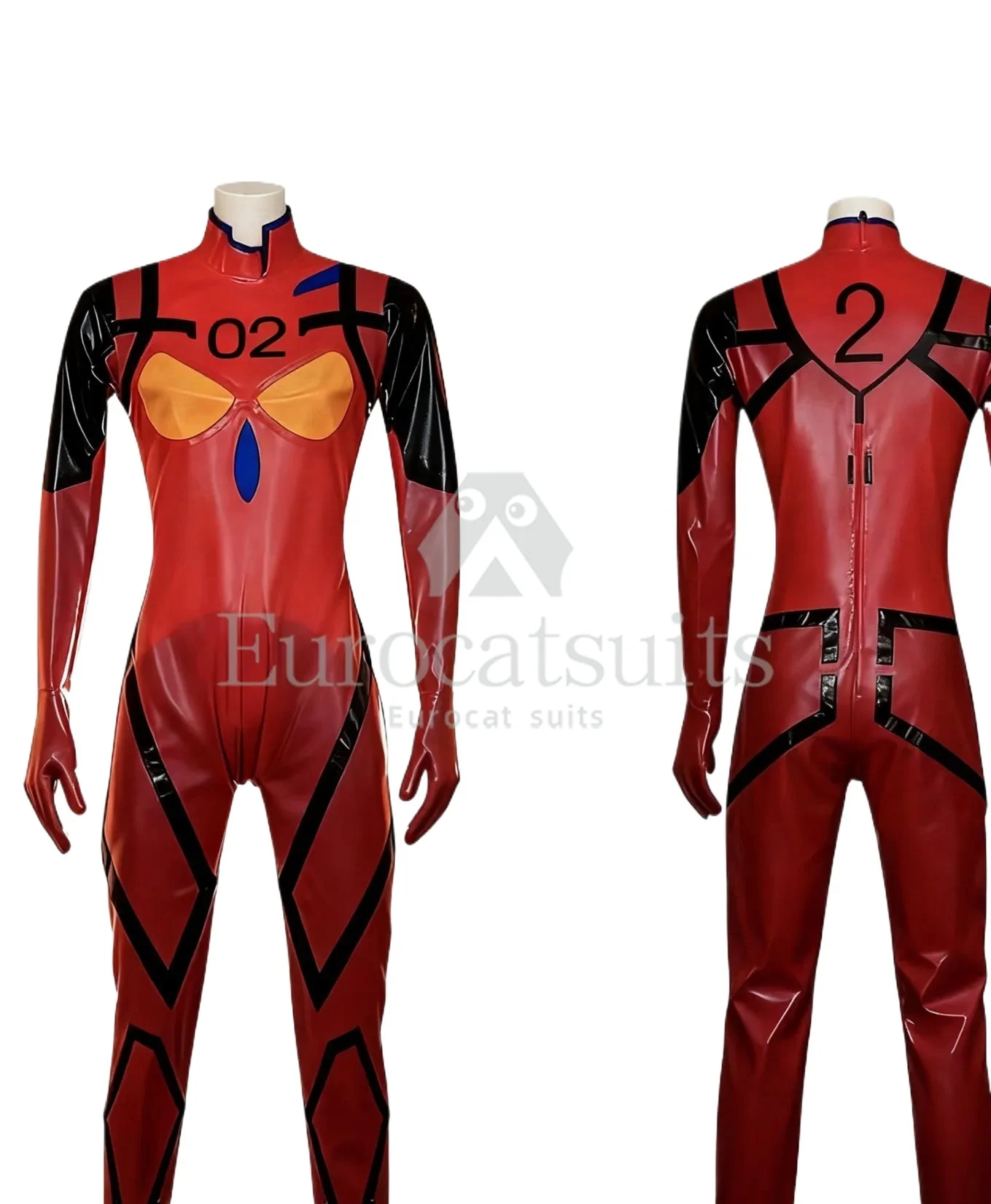 customized fashion men rubber catsuit latex bodysuit red with black accents cosplay costume handmade rubber clubwear
