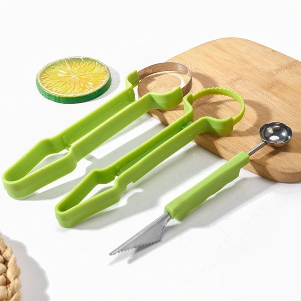 3-in-1Fruit Platter Tool Smart design Fruit Baller Pulp Remover Stainless Steel carving knife Elevate table aesthetics