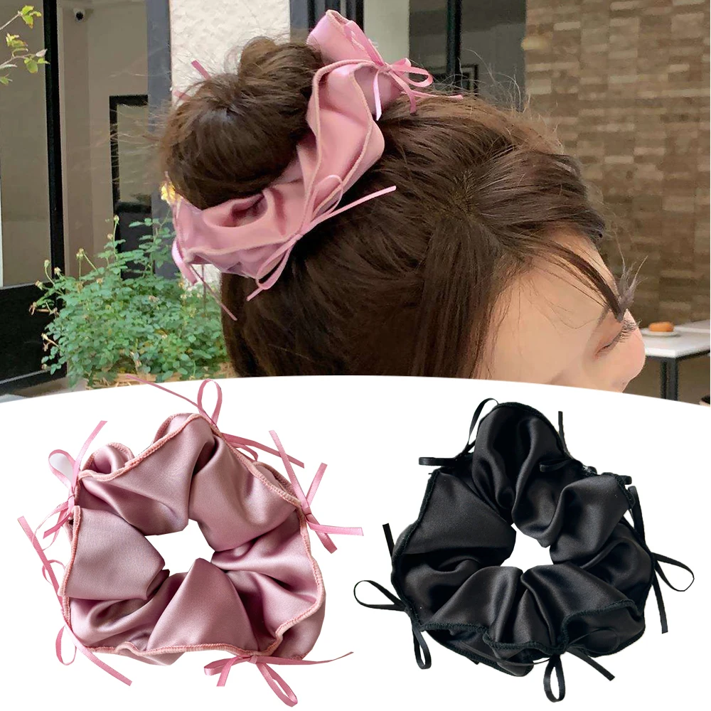 

Французские атласные резинки для волос в стиле ретро, эластичные резинки для волос, атласные резинки для волос, резинки для волос с защитой от изгибов