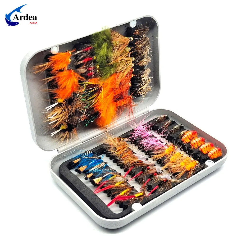 

64pcs Fishing Flies Kit Fly Fishing Lure Assortment Scud Czech Nymph Streamer Fishing Fly Set for Trout Bass Salmon Steelhead